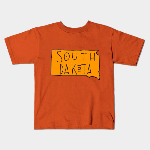 The State of South Dakota - Orange Kids T-Shirt by loudestkitten